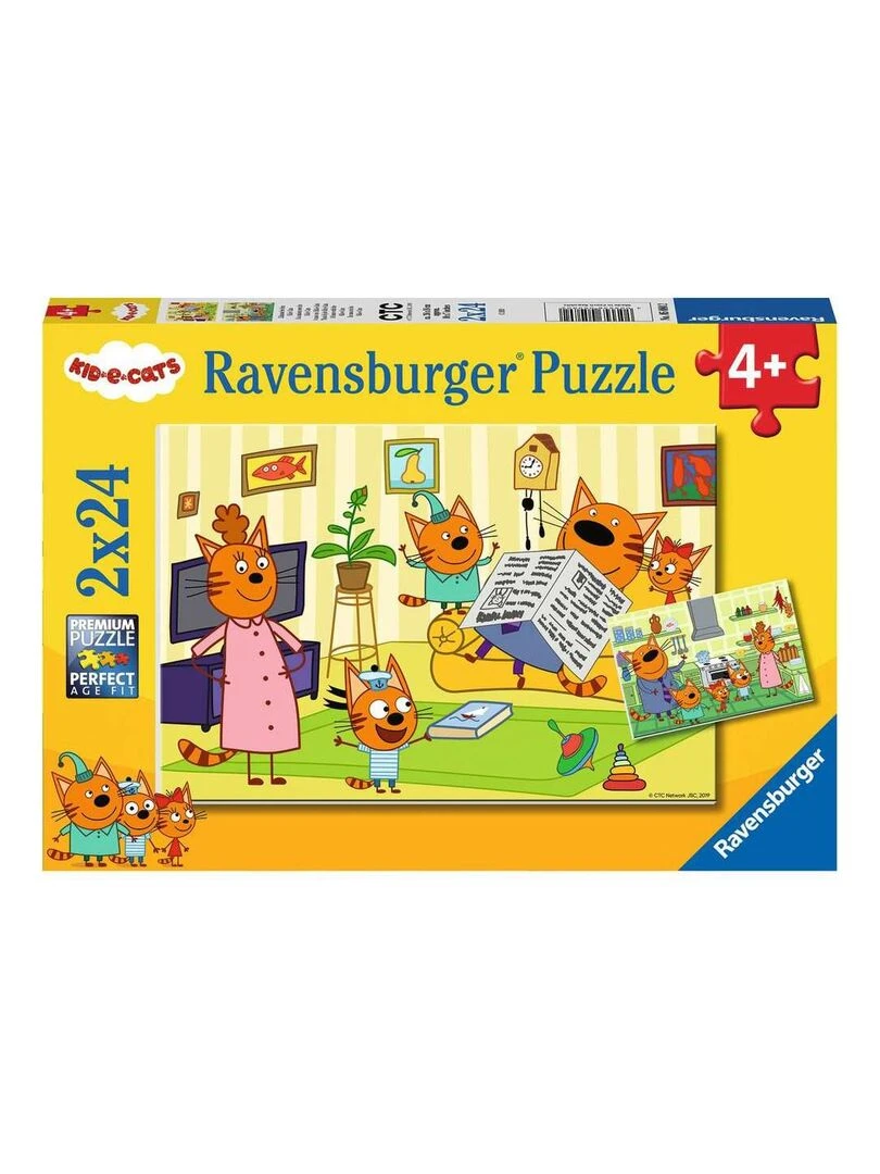 Puzzles 2x24 p   A la maison avec les Kid E Cats   N/A