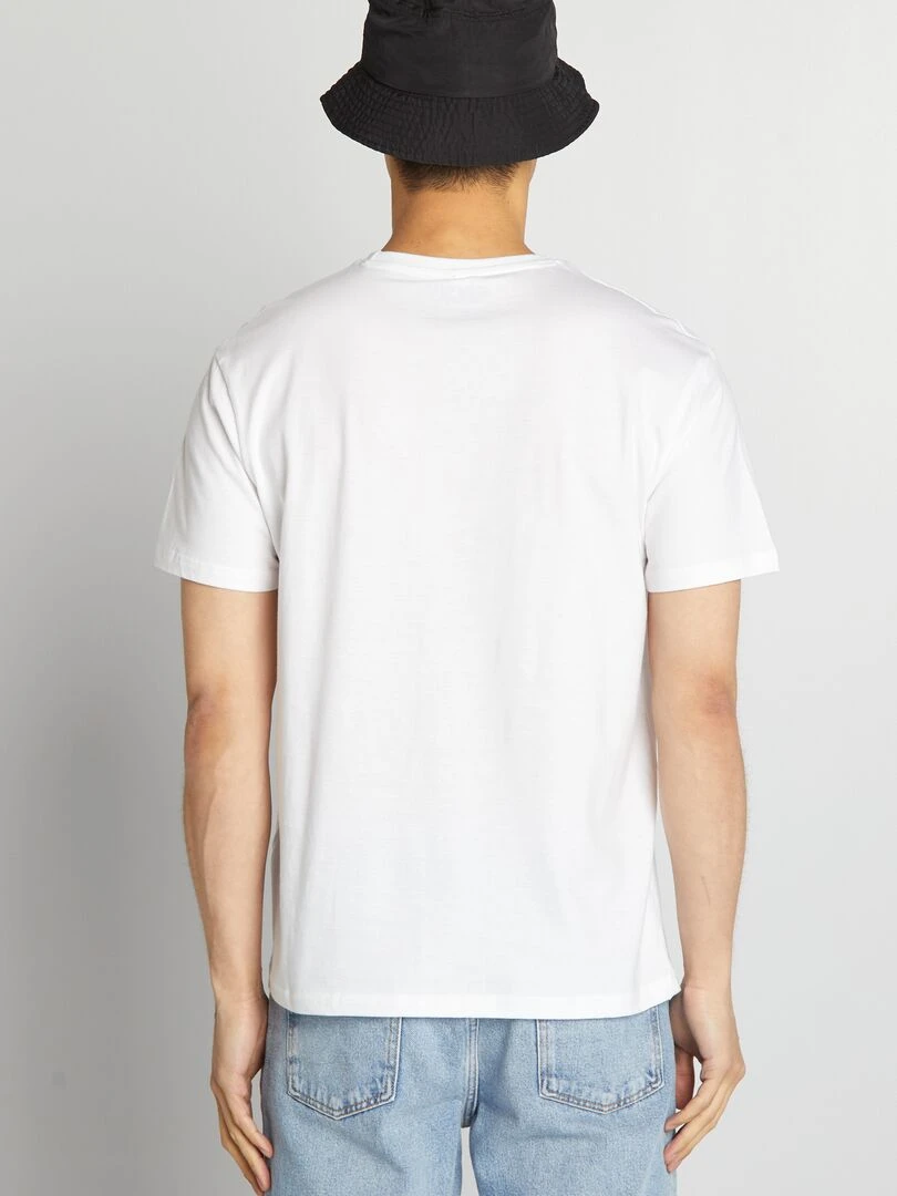 T shirt à col mao et ouverture V   Vert