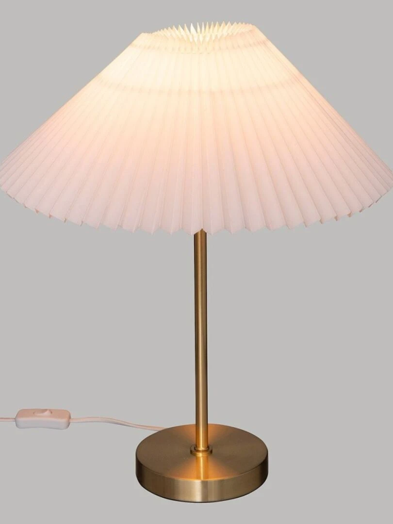 Lampe droite Jil doré H47   Blanc