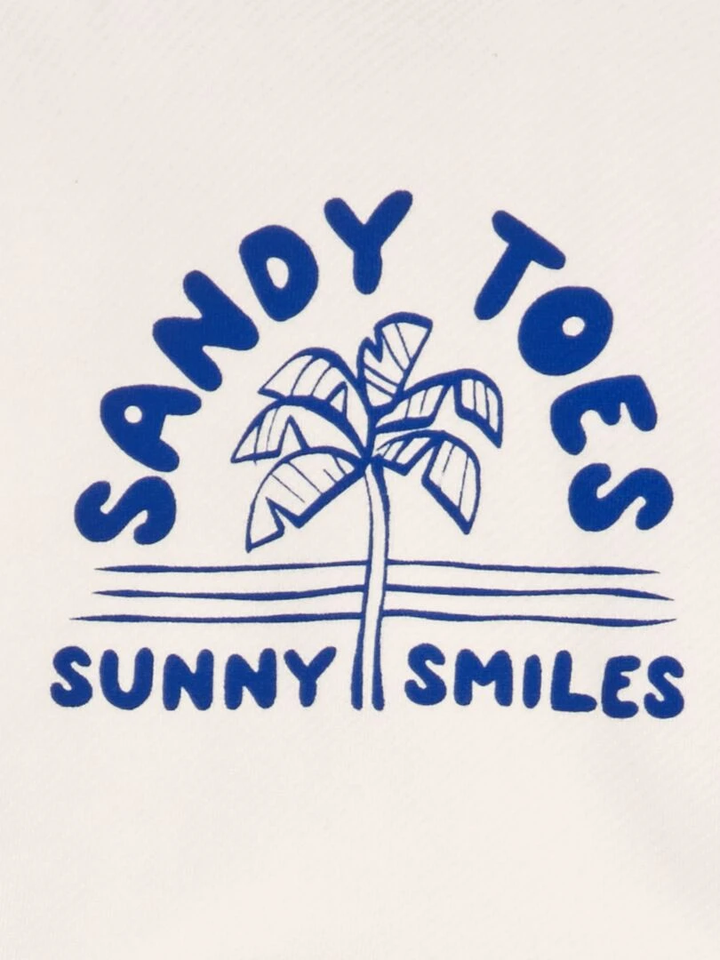 Sweat zippé à capuche à imprimé   Blanc