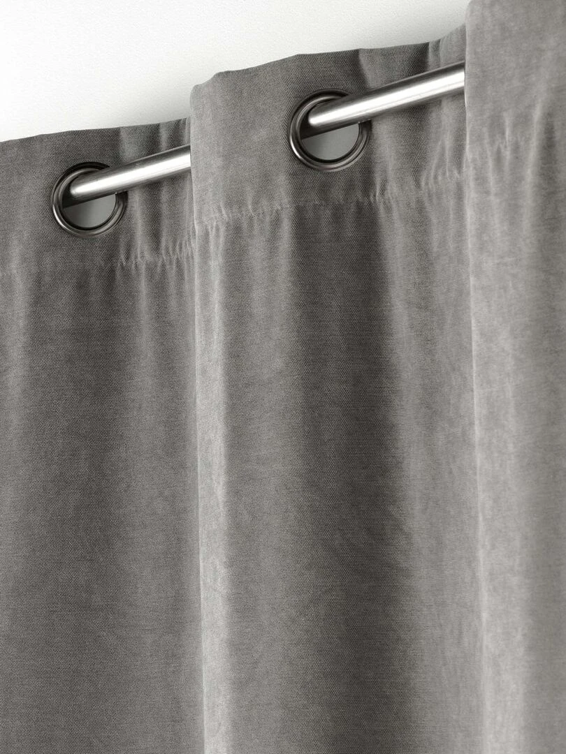 Rideau tamisant en velours uni Gris