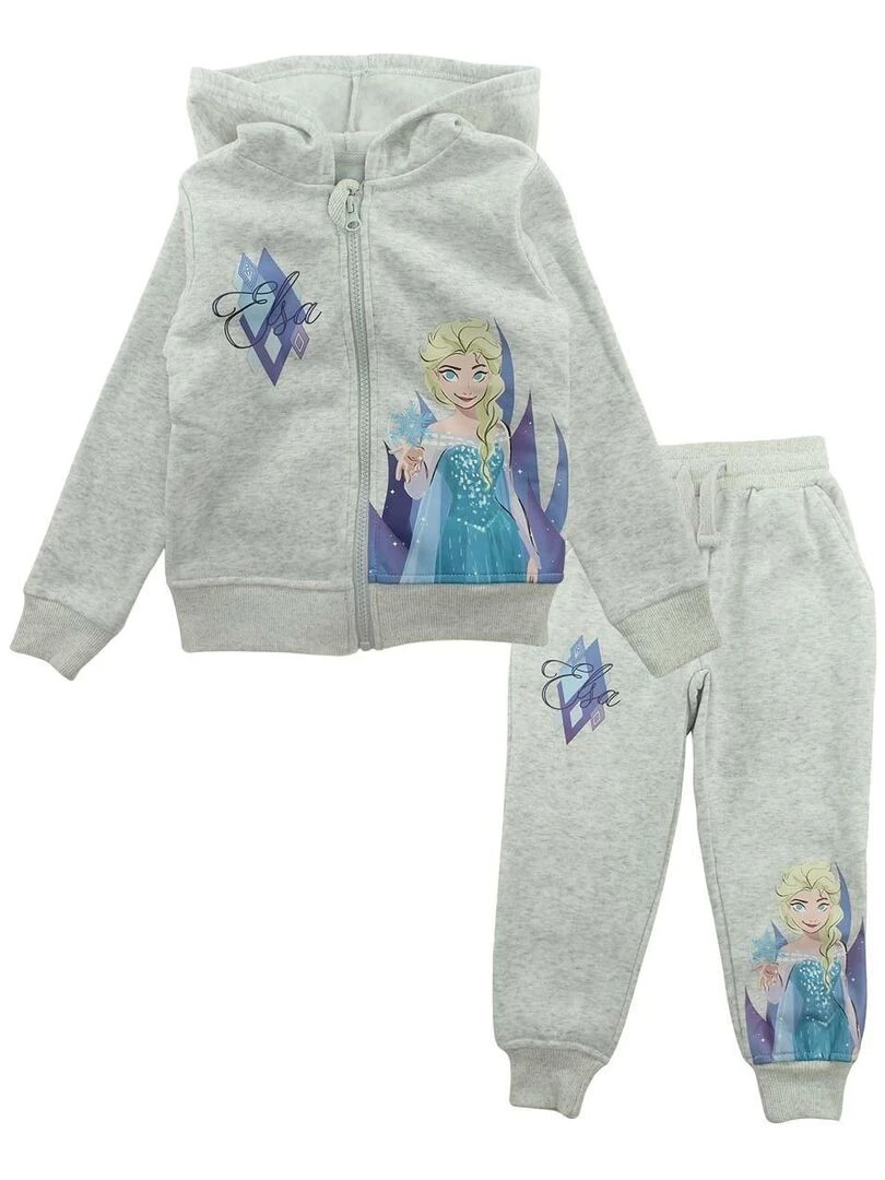 Disney Ensemble Veste pantalon fille Imprimé La Reine Des Neiges Gris