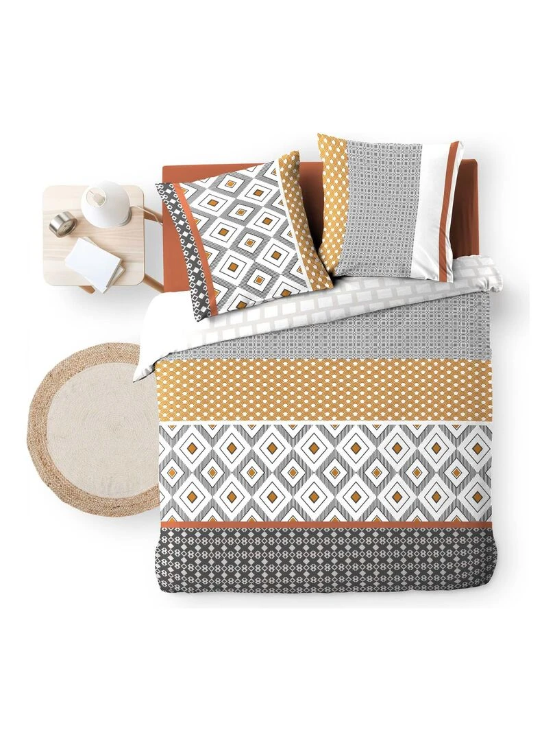 Housse de couette + taie Geo arsene Gris