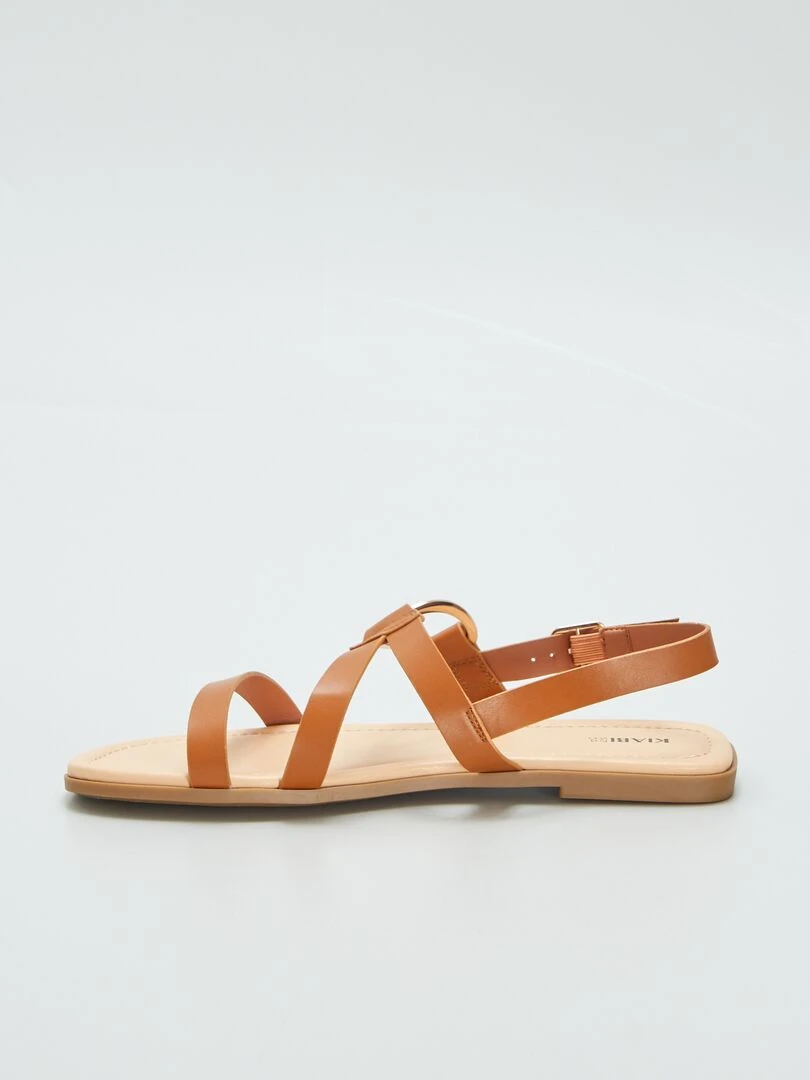 Sandales à brides fantaisies   Marron