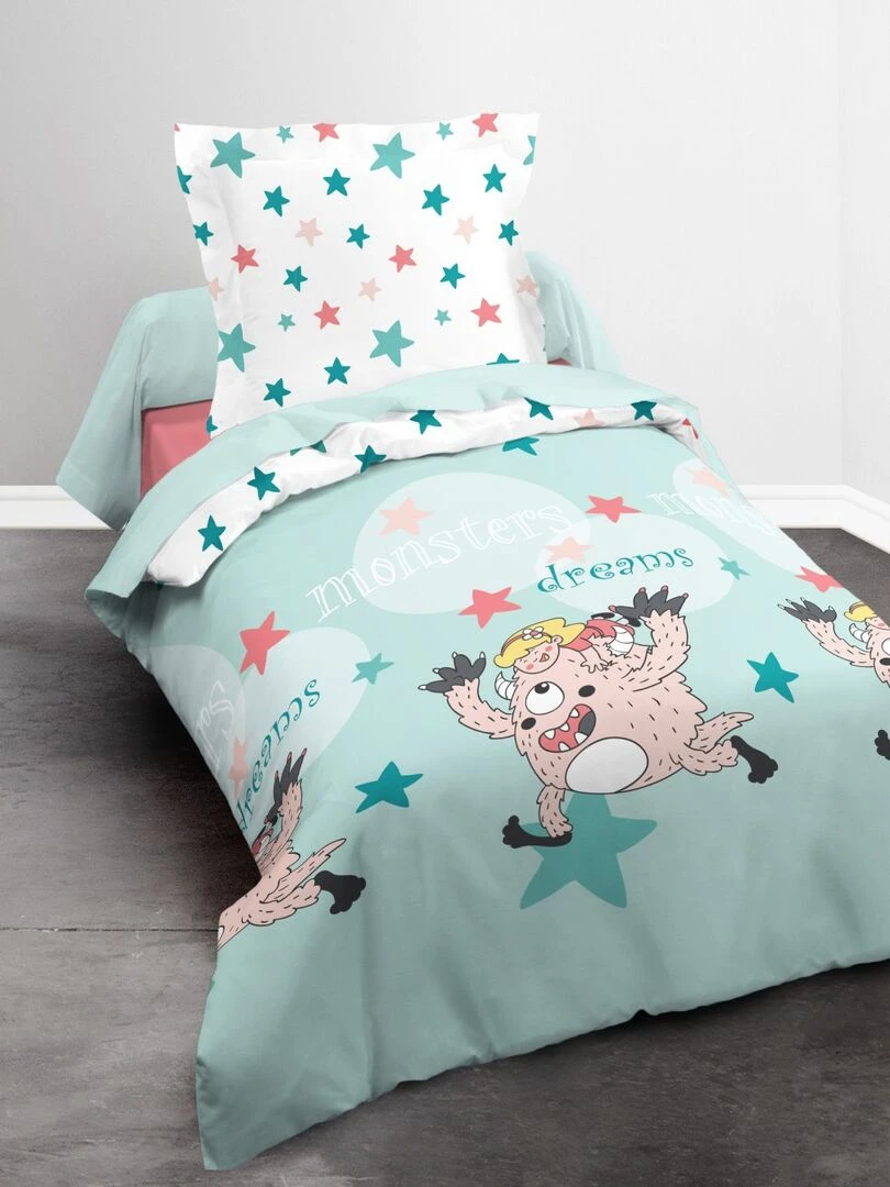 Housse de couette 140 x 200 Monster dream Bleu