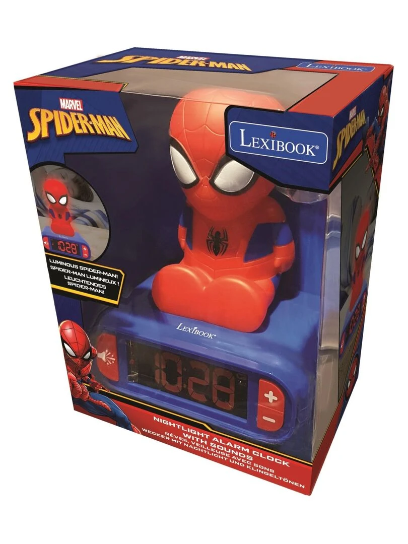 Réveil Avec Veilleuse En 3d Design Spiderman Et Effets Sonores   N/A