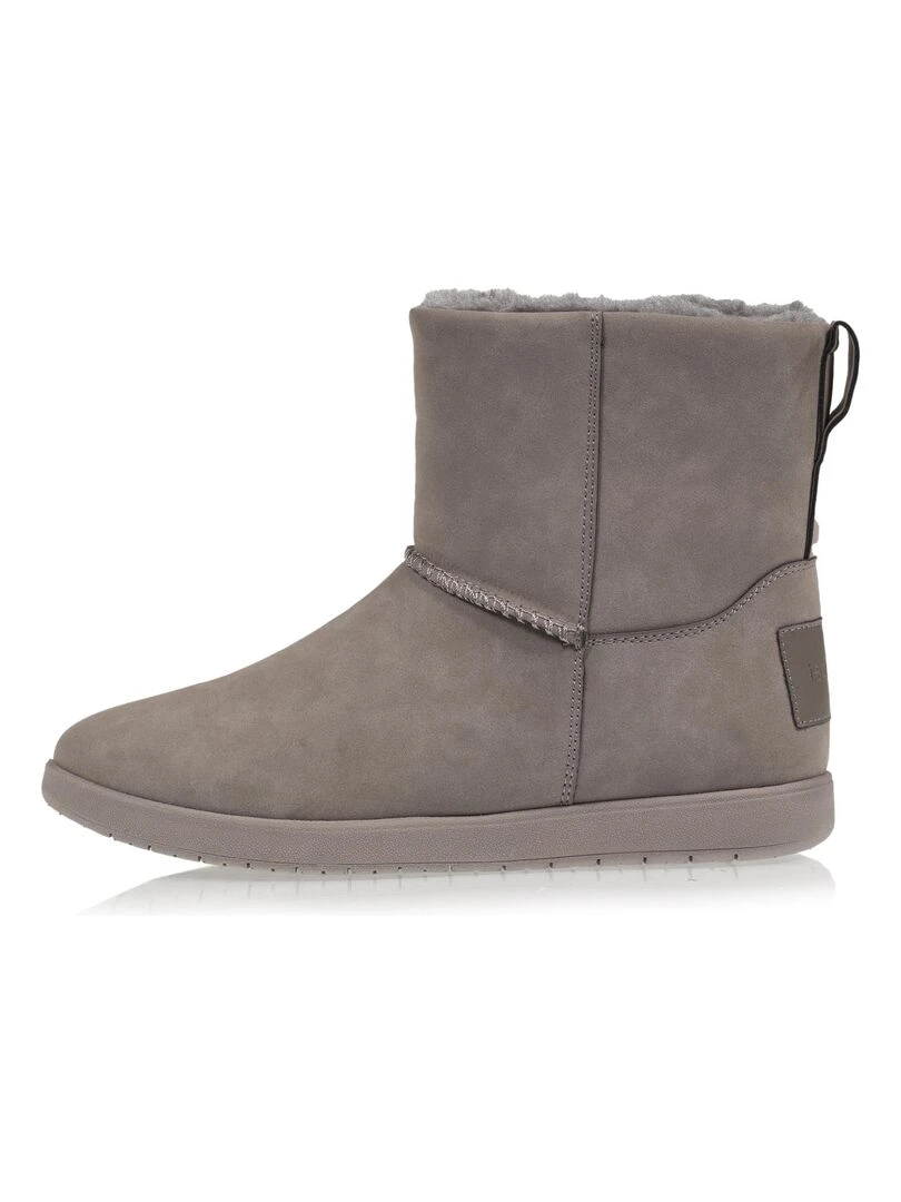 Bottines Femme Zip Effet Nubuck Gris   Gris Gris