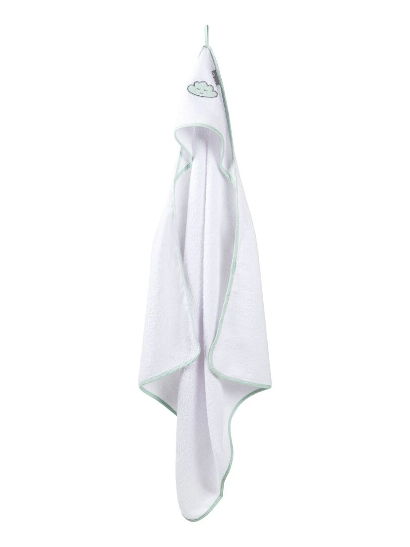 Coffret Sortie de Bain Bébé 'Happy Cloud' Brodé Nuage   'ROBA'   Blanc Vert clair