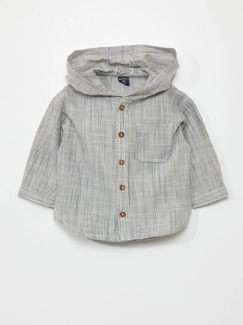 Chemise à rayures avec capuche Bleu à rayures