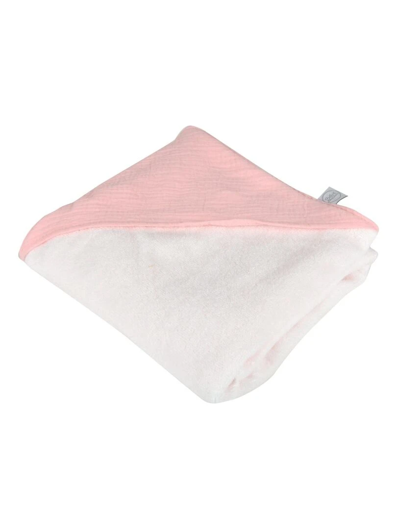 Cape de bain en gaze de coton et éponge Rose clair