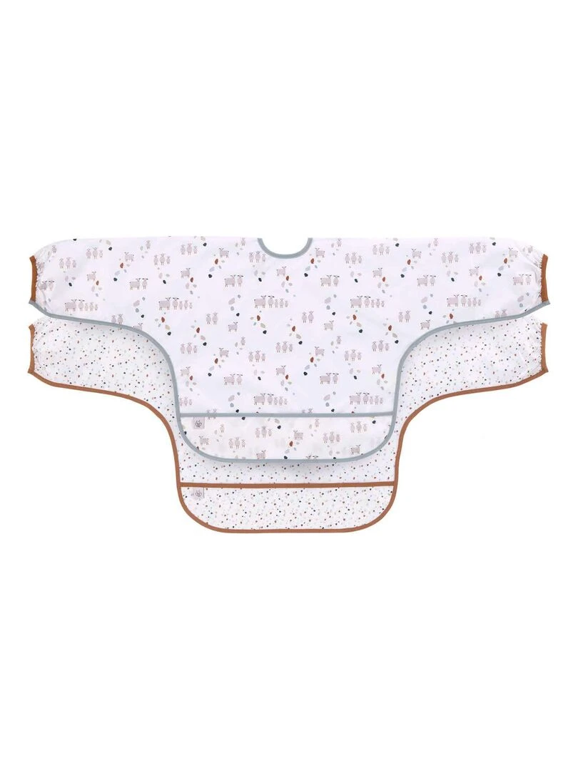 Lot de 2 bavoirs Manches longues 6 24 mois Mouton Multicolore