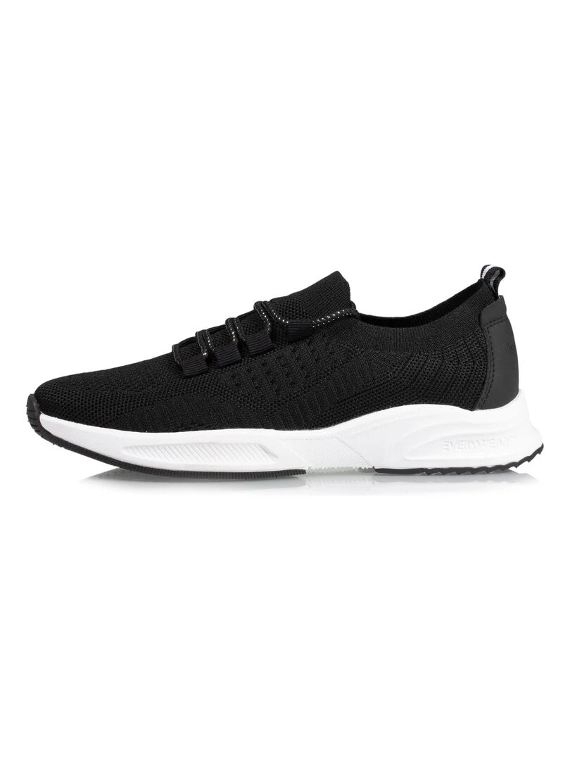 Baskets Confort Femme Slip on à lacets Noir   Noir