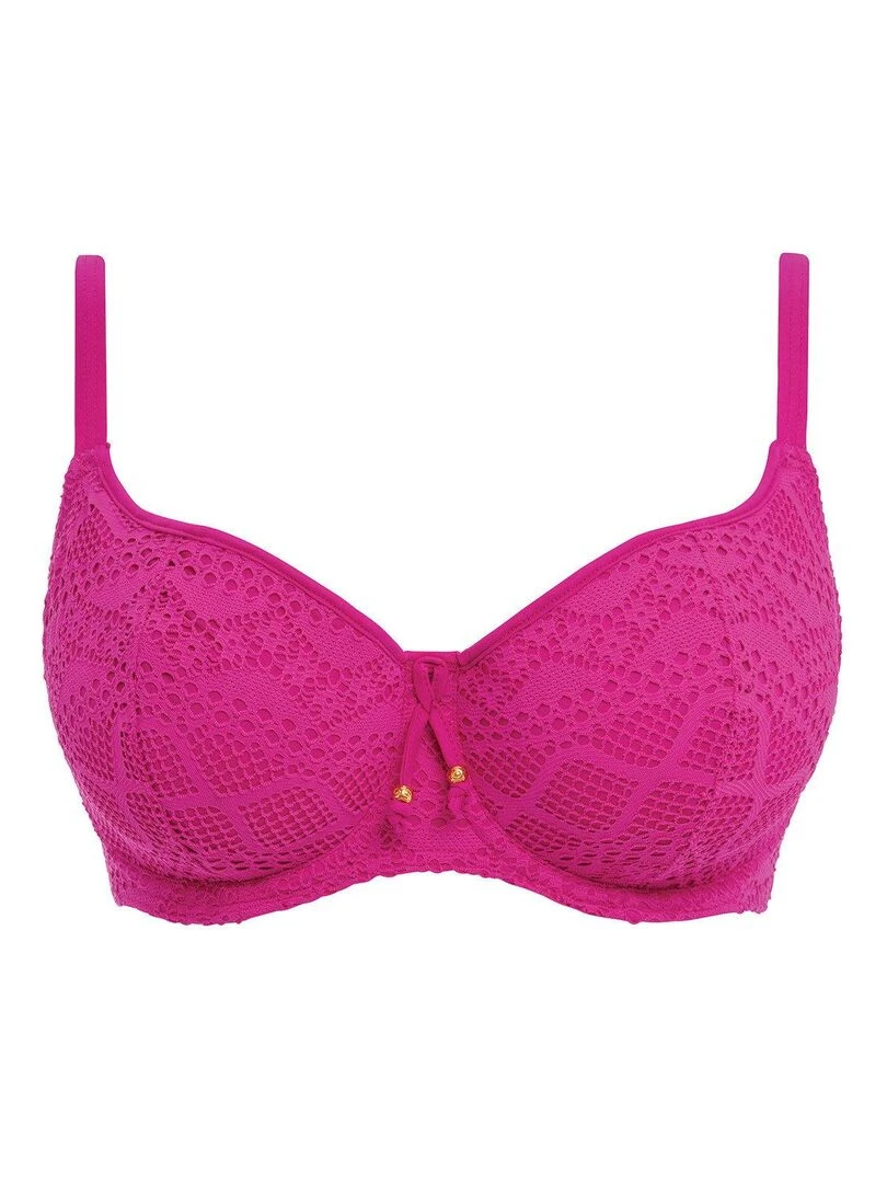 Haut de maillot de bain maille crochet à armatures Sundance   Rose