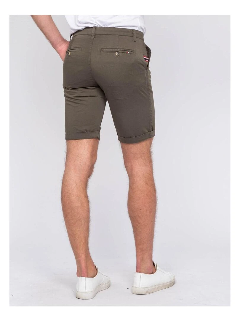 Bermuda chino slim BANIKO Vert kaki clair