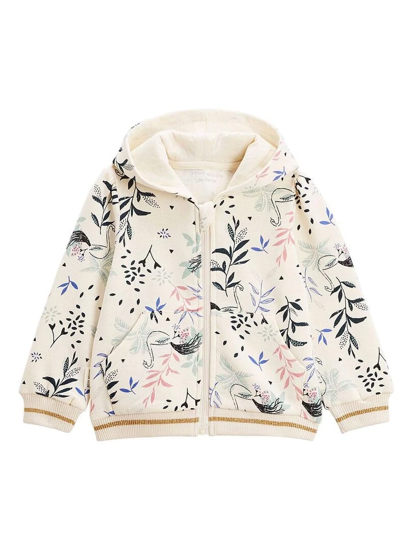 Sweat shirt à capuche enfant en molleton Maia Ecru