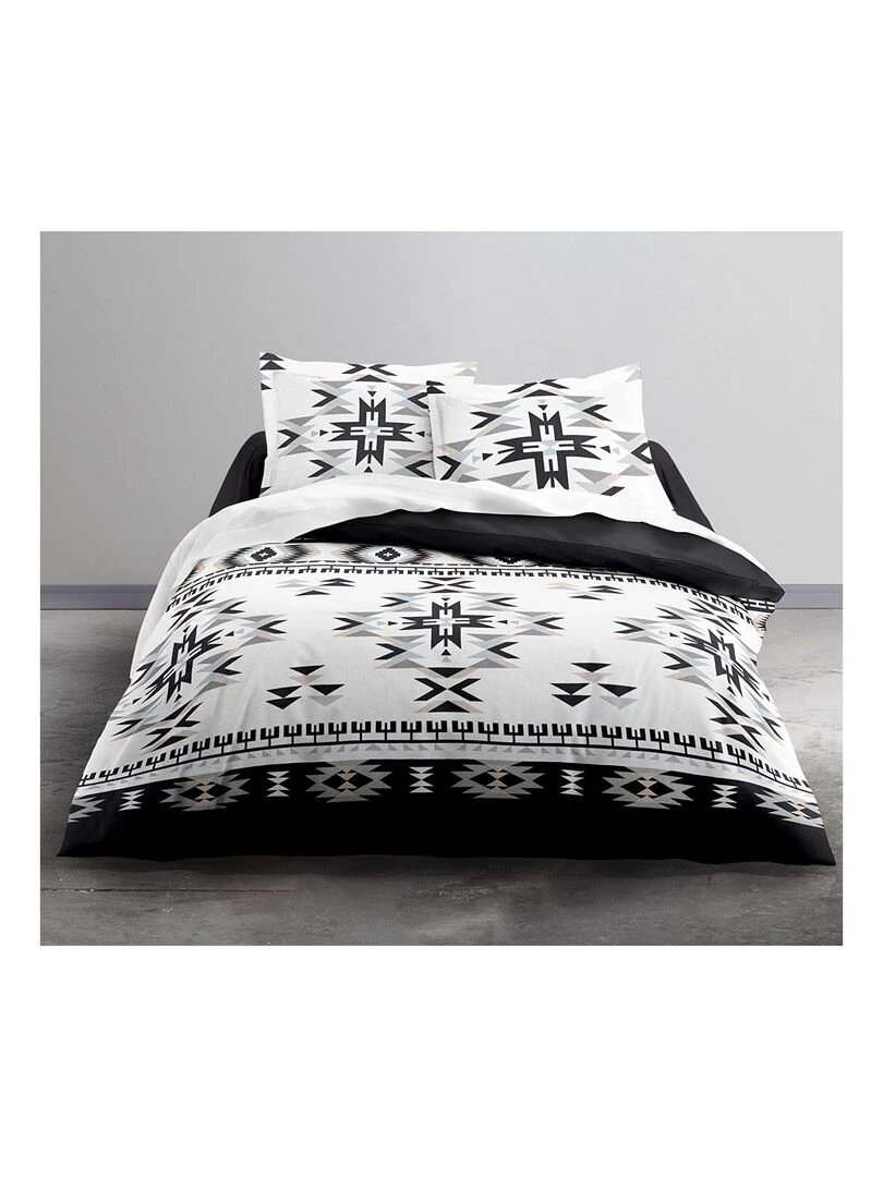 Parure housse couette ethnique Hacienda Noir