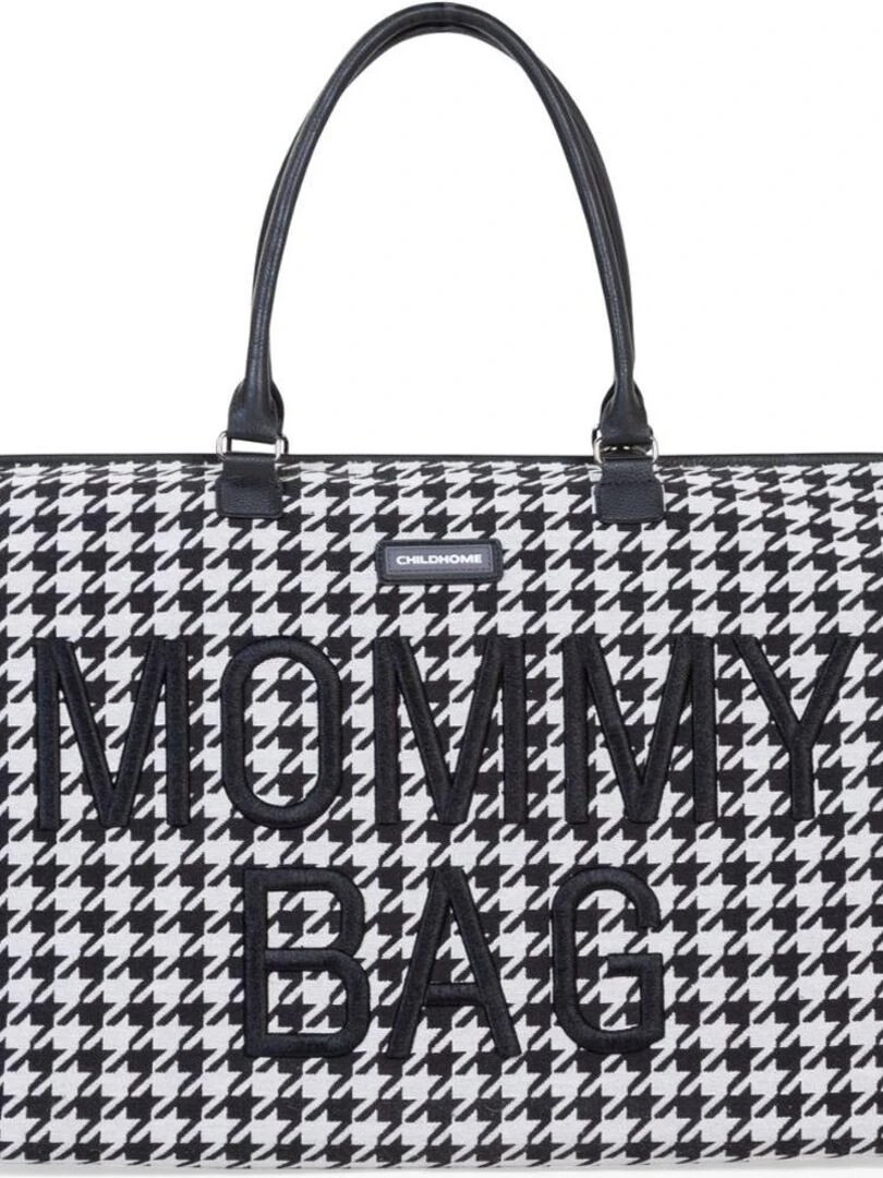 Sac à langer Mommy bag pied de poule noir Noir