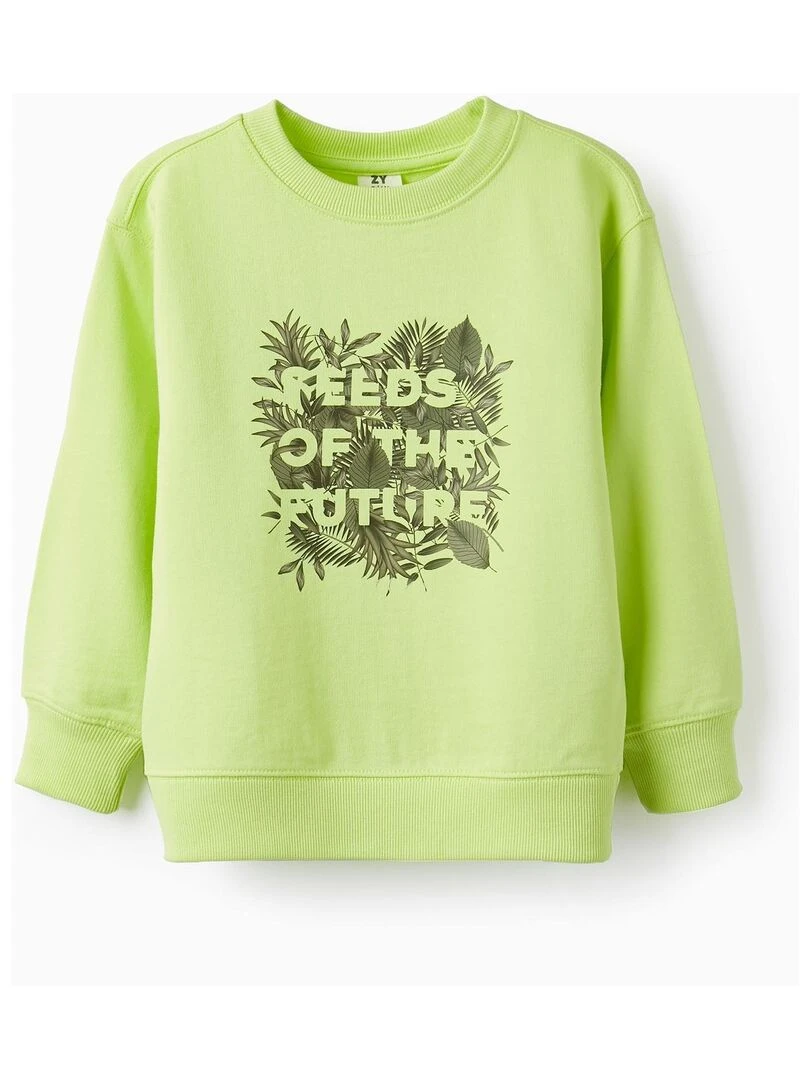 Pull en coton pour garçon 'Seeds of the Future' NATURE TAKEOVER Vert clair