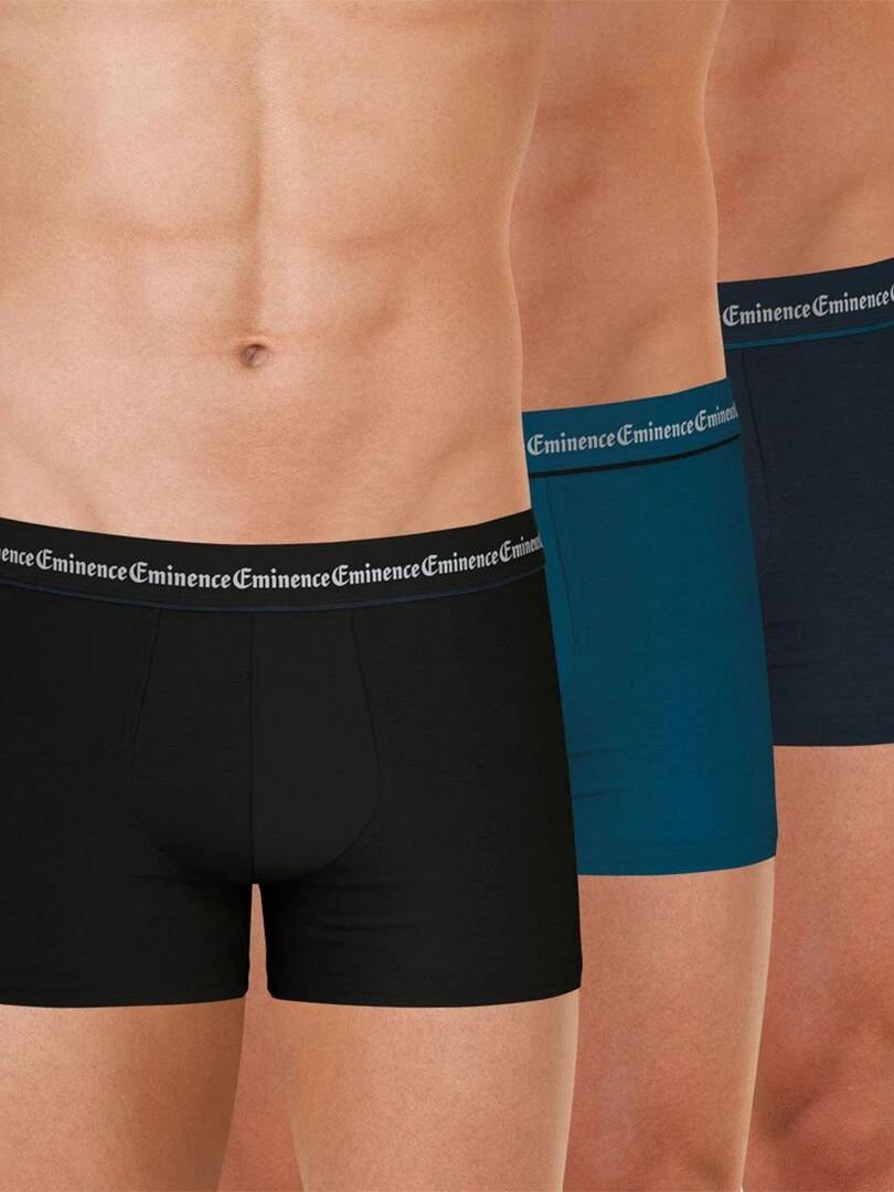 Lot de 3 boxers homme Business Noir Bleu Gris