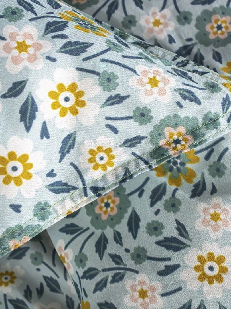Housse de couette Sunshine Yoron + taie(s) 100% coton 57 fils Bleu