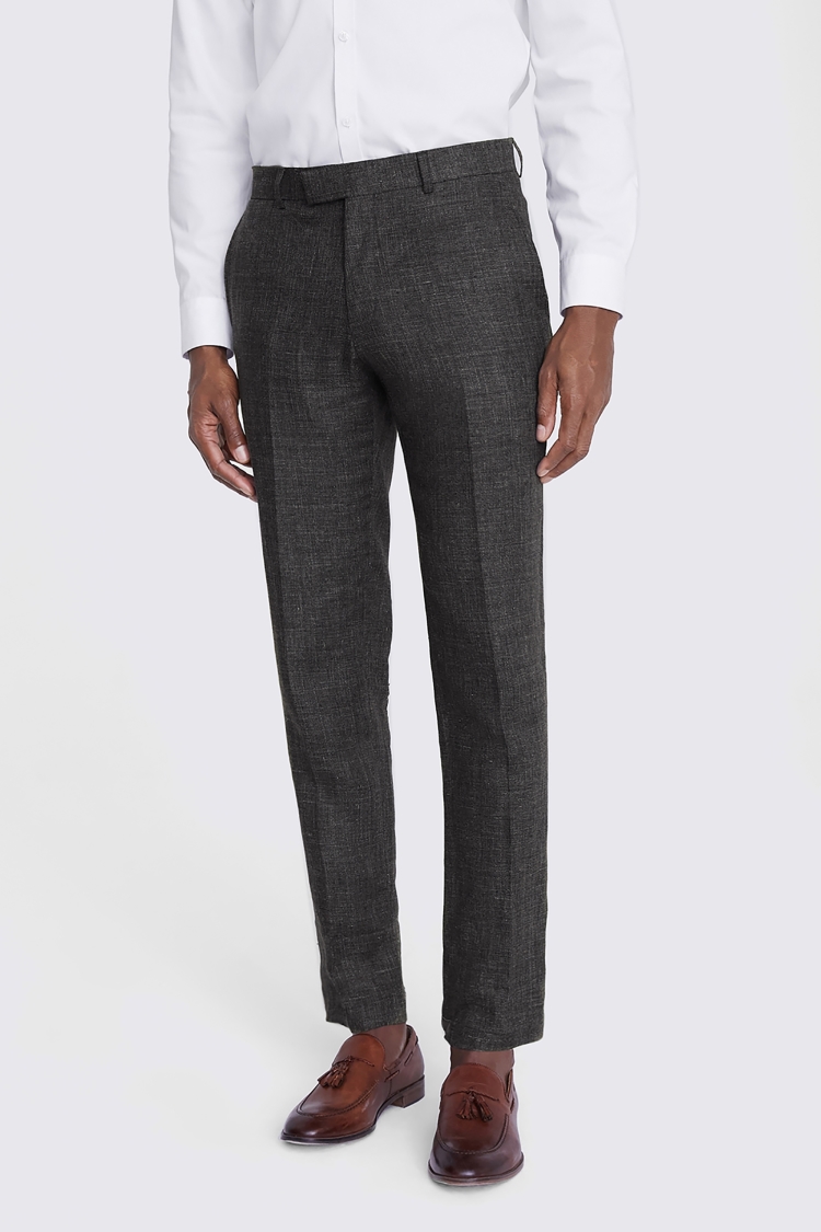 Tailored Fit Khaki Linen Trousers Buy Online at Moss