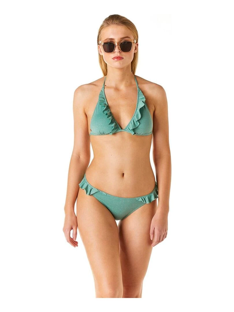 Haut de maillot triangle CARNAVAL   Brigitte Bardot Bain   Vert