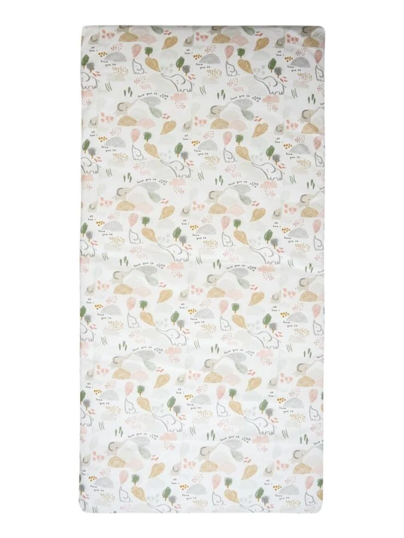 Tinéo Matelas nomade 60x120cm Savane Blanc Beige