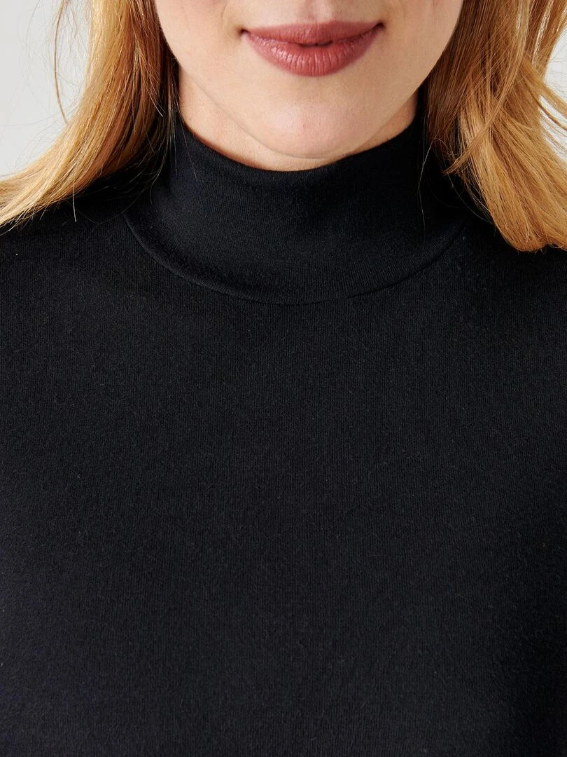 T shirt col montant fine côte  Thermolactyl Sensitive   Damart   Noir