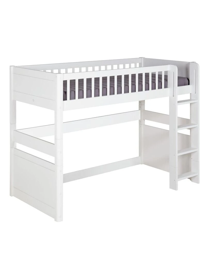 Pack lit mezzanine avec matelas Victoria AKITEN RETAIL Blanc Blanc