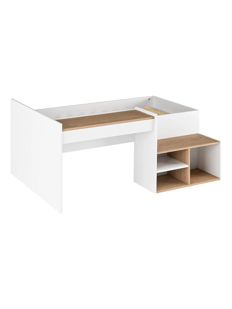 Pack Lit combiné avec bureau et matelas Boruto AKITEN RETAIL Blanc Marron
