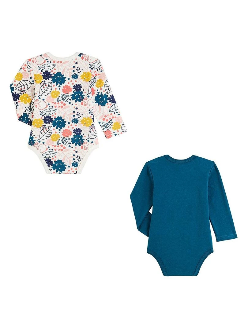 Lot de 2 bodies bébé manches longues Lamapampa Bleu