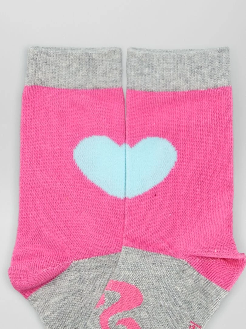Lot de chaussettes 'Barbie'   3 paires   gris/rose