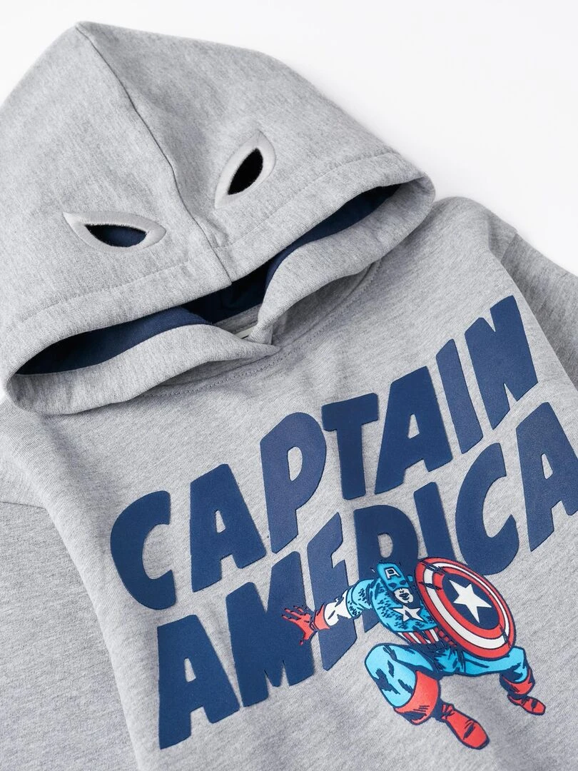 Sweat en Coton avec Capuche pour Garçon 'Captain America'  MARVEL CAP AMERICA   Gris