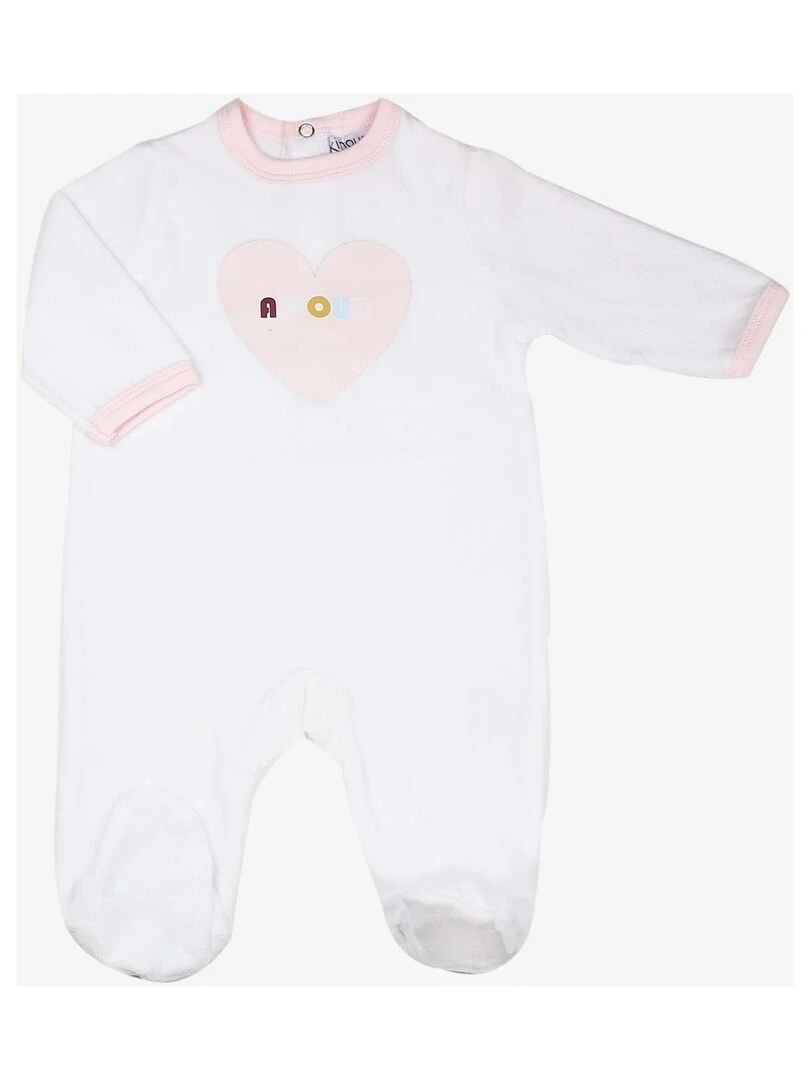 Pyjama bébé modèle Coeur Blanc