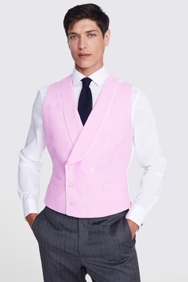 Tailored Fit Grey Sharkskin Morning Waistcoat   Buy Online at Moss