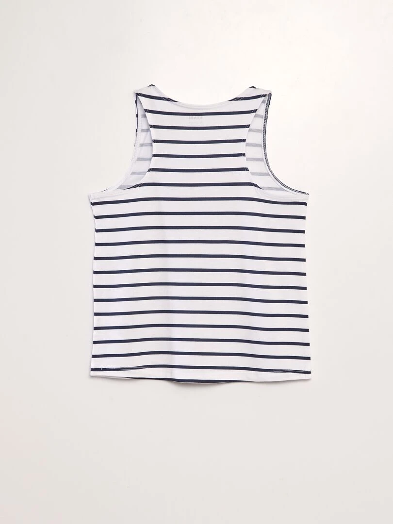 Débardeur imprimé à dos nageur   Bleu rayé