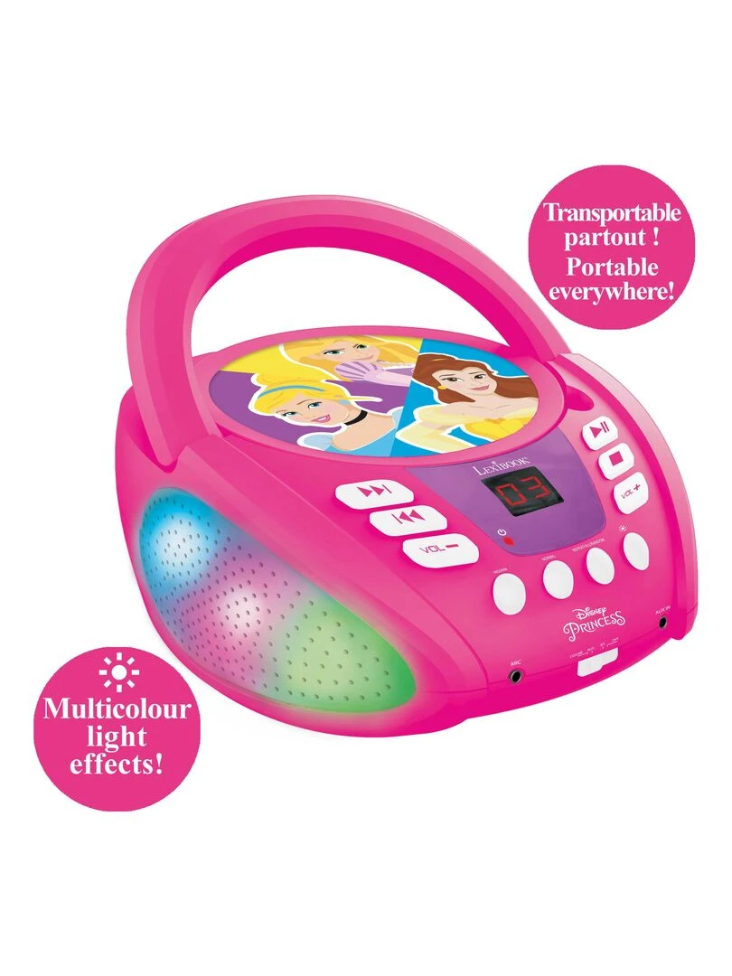 Lecteur Cd Bluetooth Disney Princess Avec Effets Lumineux   N/A