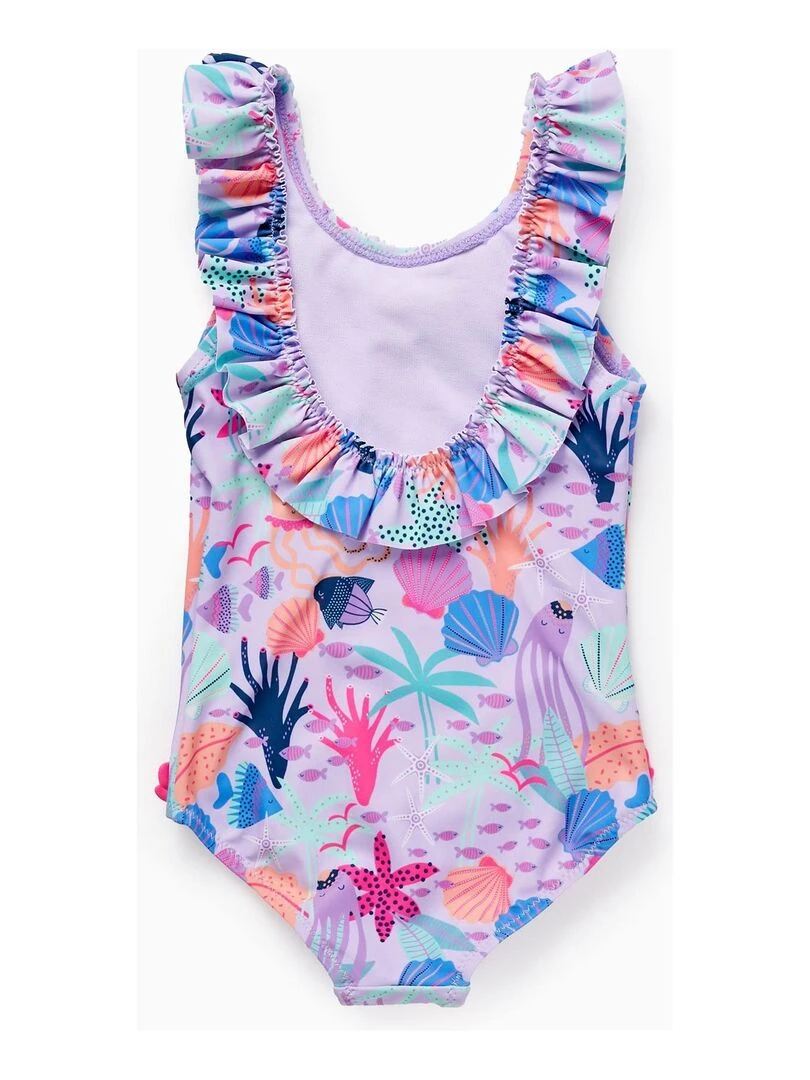 Maillot de Bain UPF80 pour Bébé Fille 'Coraux Marins' Mauve