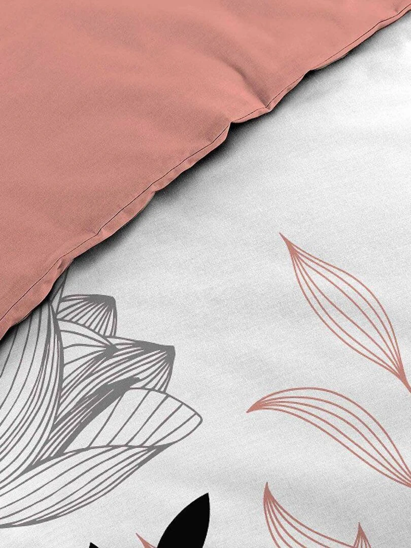 Housse de couette + 2 taies d'oreiller Amelina   Rose