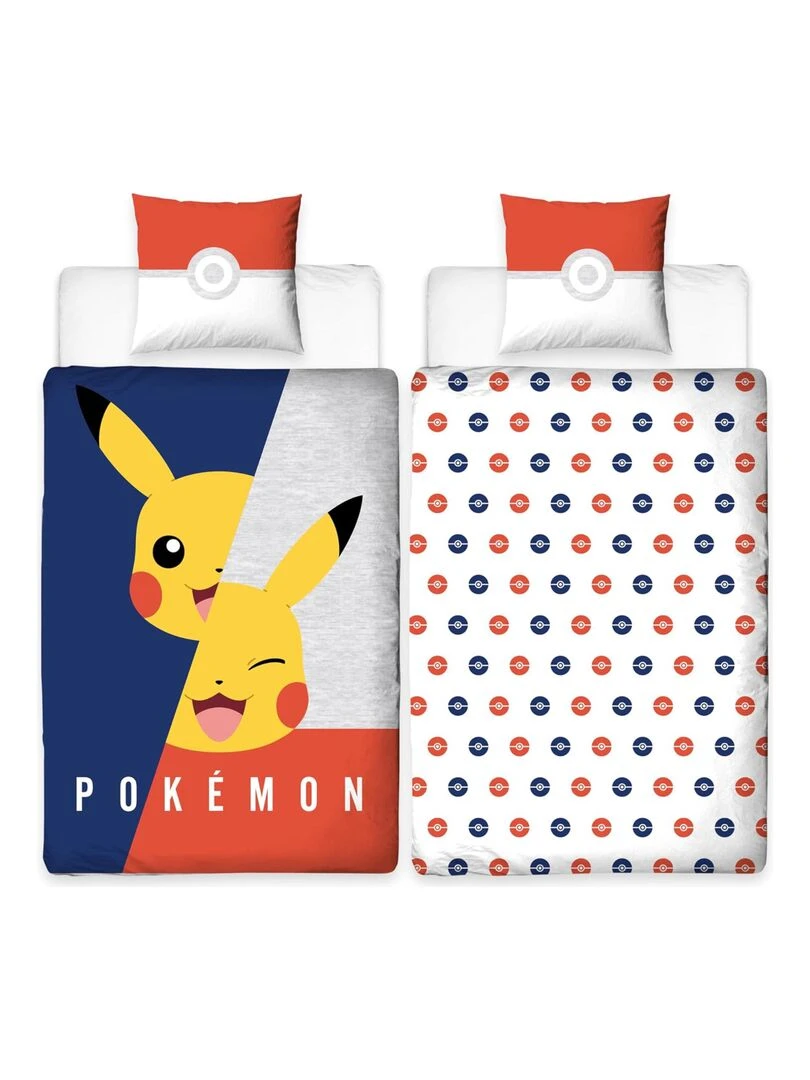 Parure de Lit Enfant Pikachu Déstructuré Blanc