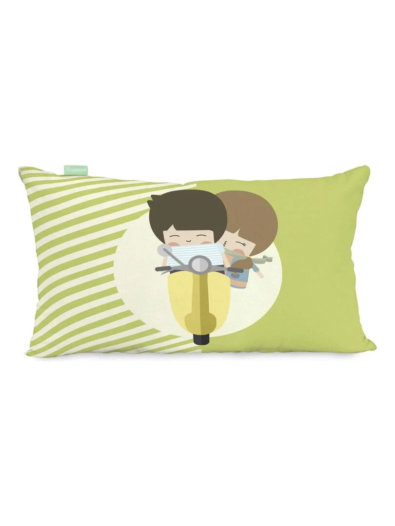 Housse de coussin Summer time "Happyfriday" Blanc