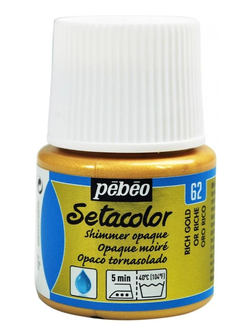 Peinture textile Setacolor opaque effet métallique   Or riche   45 ml   N/A