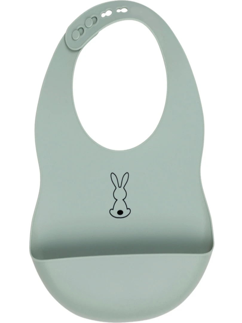 Bavoir en silicone à poche vert sauge Vert