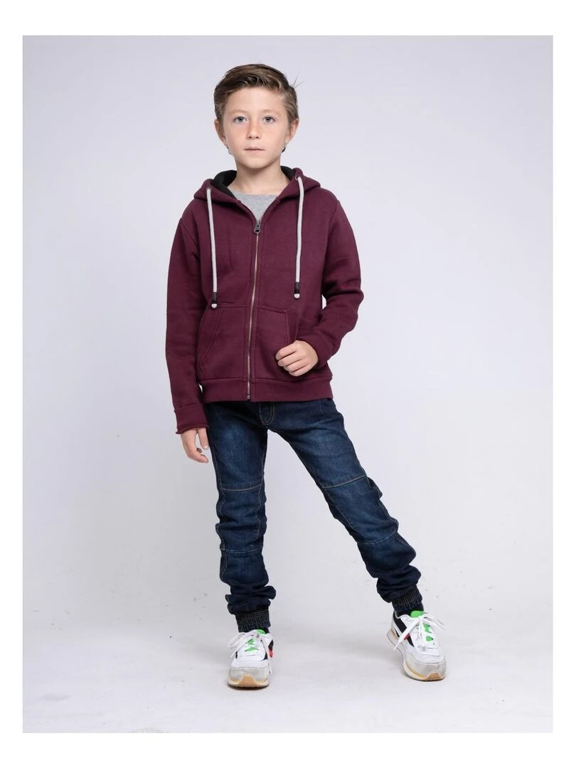 Sweat zippé capuche WAMIN J   Violet