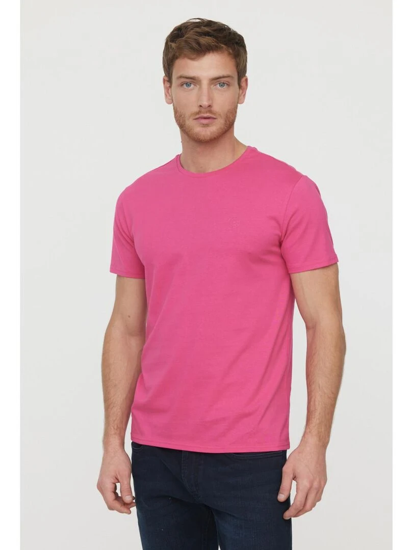 Lee Cooper T Shirt manches courtes coton regular AREO Rose fushia