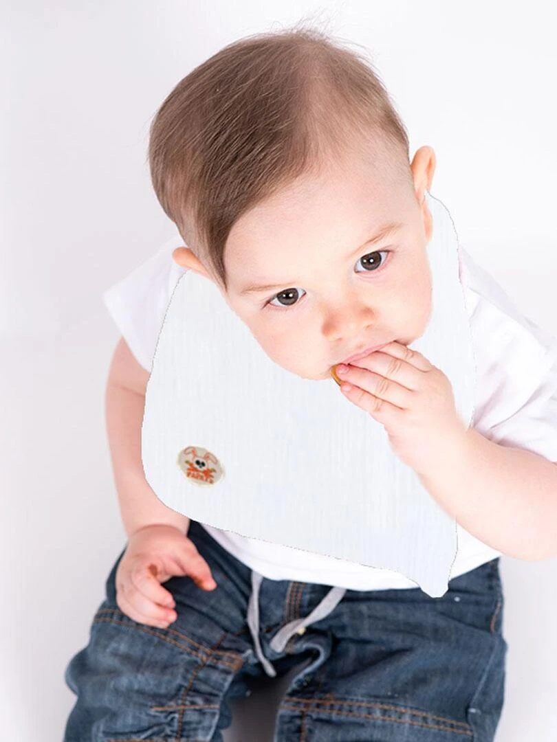 Bavoir en Coton Bio Blanc Blanc
