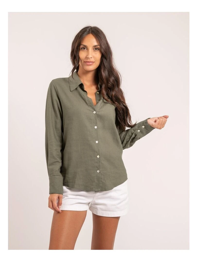 Chemise lin ORDYNE Kaki