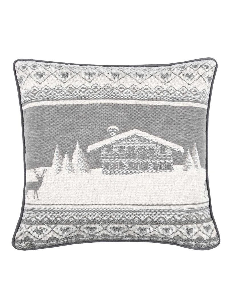 Coussin au style esprit de montagne Gris clair