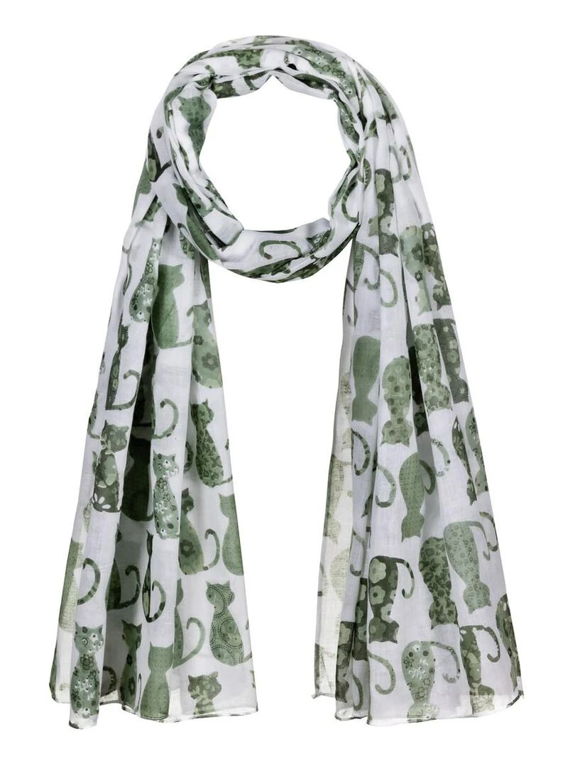 Chèche Felins Vert olive