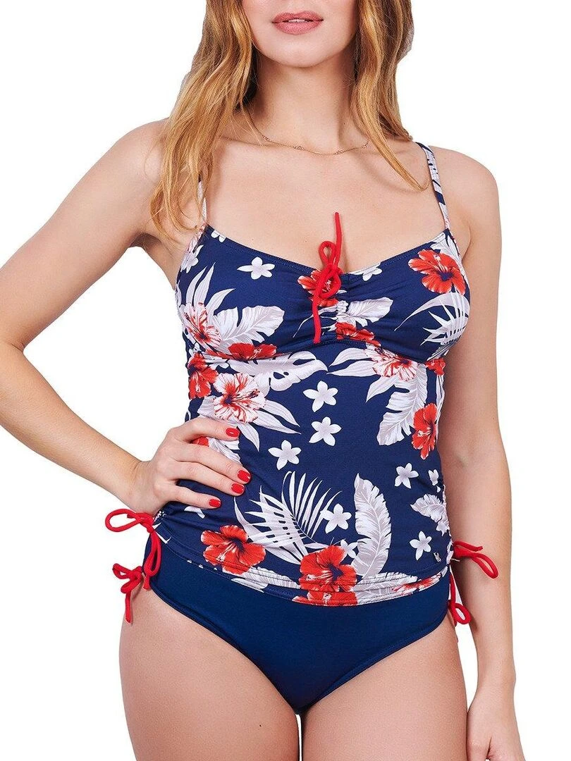 Ensemble maillot de bain tankini réglable California Bleu